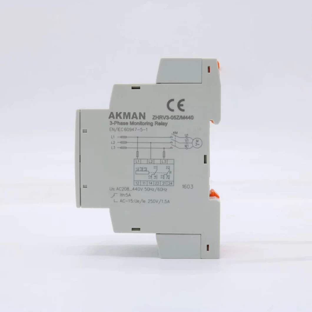 Auto Three Phase AC Voltage Monitoring Relays Over Under Voltage Protection Relay with CE