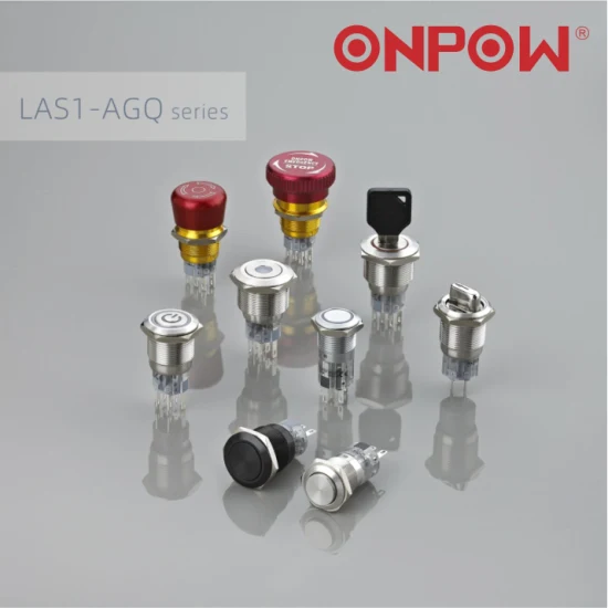 Onpow 19mm Illuminated Spdt Stainless Steel Push Button Switch (LAS1-AGQ series) (UL, CE, CCC, RoHS, REECH)